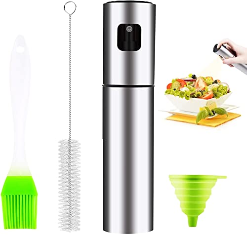 Gmiigu Ölsprüher Edelstahl, Ölspray für die Küche Öl sprühflasche Olivenöl Spray Salat Öilspender Essigsprüher, Kochspray Airfryer Sprühflasche für Öl Küche, Kochen, Backen,Salad, BBQ,Roasting