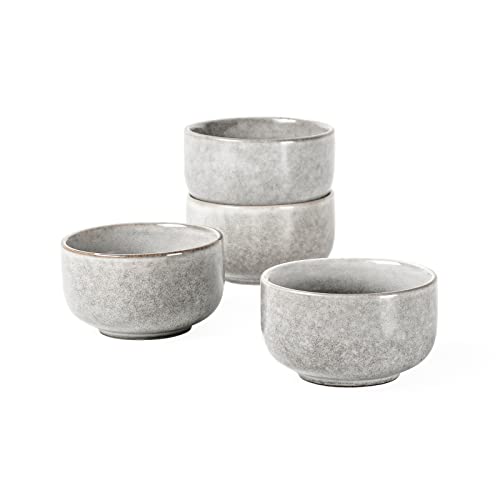 Henten Home Schalen Set, Müslischalen aus Steingut - 4 teilig Müslischüssel, Dessertschale, Snackschale, Eisschale, Schüssel, Modern Aussehen - 450ml