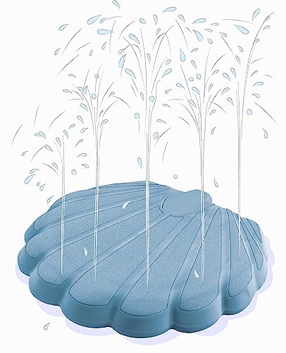 BIG - Splash Shower Wasserspiel - Outdoor-Wassersprinkler für Kinder ab 2 Jahren in Muschelform (hellblau), Kinder-Gartendusche für draußen mit wassersparendem Druckventil