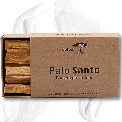 rooted.® Das Original Palo Santo - [100% NATURREIN] Indianisches Räucherholz aus Peru - Heiliges Holz -100% kontrollierte und nachhaltige Ernte - Meditation und Reinigungsrituale