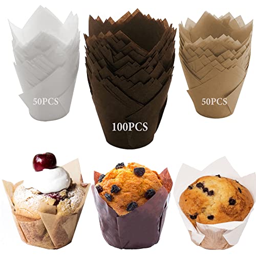 LUZOON Muffinförmchen Papier, 200 Stück Cupcake Backbecher Muffinform Papier Muffins Papierförmchen für Hochzeit Geburtstag Party