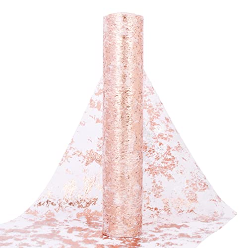 29cm x 9m Tischläufer Glänzend Roségold Tischband Polyester Tischdeko für Partys und Feierlichkeiten wie Geburtstage, Hochzeiten, Babypartys, Taufen, Kommunion Mädchen UVM.