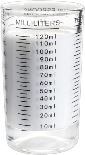 BCnmviku 120ML SchnapsgläSer,Glas Messbecher Mit Waage,Espresso Shotgläser Für Küche,Bar,Party,Cocktail,Tequila,Wodka(Schwarz)