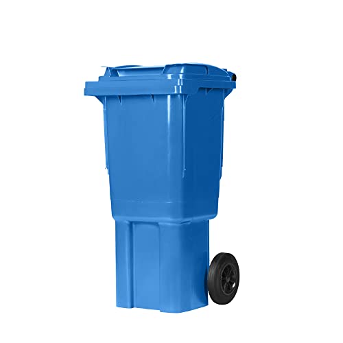 Bauer Mülltonne mit 2 Rädern und Deckel, Müllgroßbehälter, Abfalltonne, Mülleimer, Volumen: 240 Liter, Farbe: Grün, Größe: 1092 x 578 x 734 mm