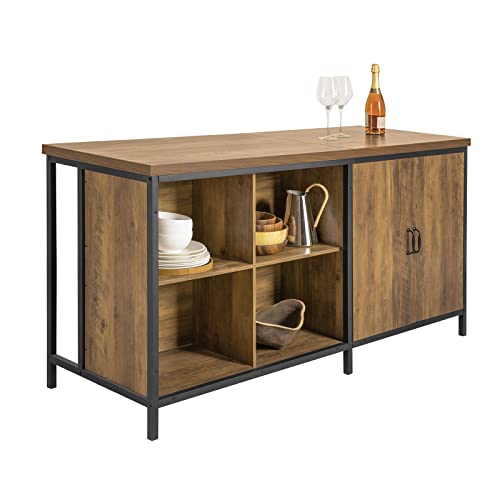 SoBuy KNL01-F Kücheninsel freistehend Küchenschrank Highborad Kommode Schrank Sideboard Bartisch Buffet Industrie-Design BHT ca: 170x89x60cm