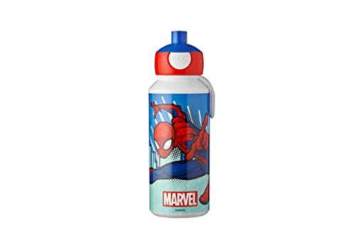 Mepal - Trinkflasche Pop-up Campus - Wasserflasche - Auslaufsichere Flasche für die Schule - Wiederverwendbar - BPA-frei & Spülmaschinenfest - 400 ml - Spiderman