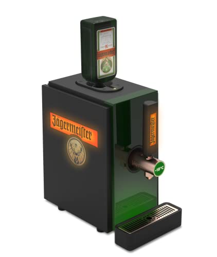 Jägermeister Shot Machine 2.0 - Kräuterlikör bei -18°C zapfen – Meisterhafte servieren – Die Zapfmaschine mit Kühlung passt auf Flaschengrößen 0,35l - 0,5l - 0,7l - 1l – 22,0 x 39,5 x 40,7 cm