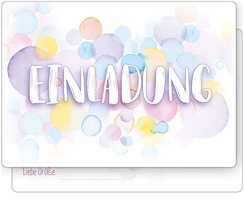 beriluDesign 12 Einladungskarten zum Kindergeburtstag - Geburtstagseinladung Aquarell