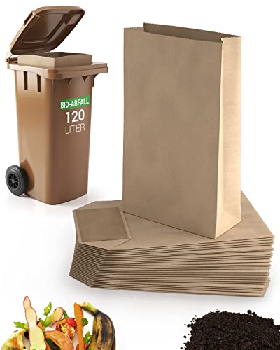 BIOGLÜCK® - 120 Liter Biomüllsäcke/Papiersäcke. Die ultimative Lösung für eine saubere und geruchsfreie Biomülltonne.