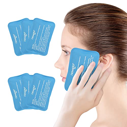 NEWGO Mini Gel Kühlpads (6 Stück) Kühlkissen Kalt-Warm Kompresse, Kleine Kühlpads für Kinder, Augen, Stillen, Weisheitszahn, Nase, Wiederverwendbar (Blau)