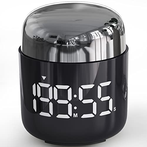 MeesMeek Digitaler Küchentimer mit großer LED-Anzeige Countdown-Timer mit Einstellbarer Lautstärke für Kochen und Lehrzeit für Kinder und Lehrer. (Schwarz) (Silber)