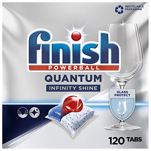 Finish Quantum Infinity Shine Spülmaschinentabs – Geschirrspültabs für kraftvolle Reinigung, Fettlösekraft und Glanz – Sparpack mit 120 Tabs