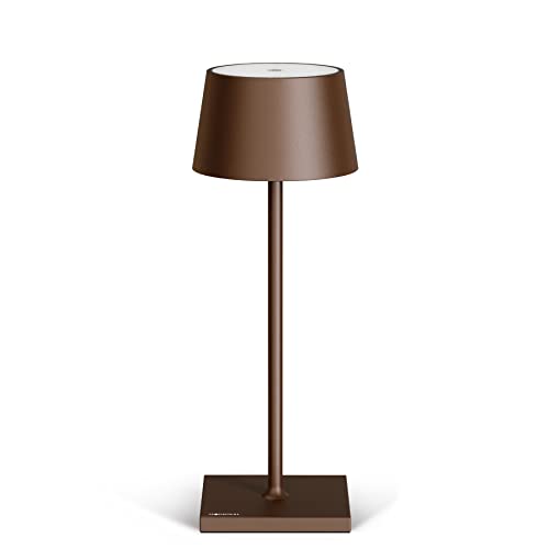 Stilosa Tischlampe Kabellos - Led Tischleuchte - Akku Kabellose Dimmbar Lampe mit Touch - Table Lamp Aufladbar Usb C - Akku-tischleuchte Outdoor - Bronzefarbe