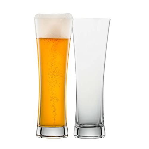 SCHOTT ZWIESEL Weizenbierglas Beer Basic 0,5 l (4er-Set), geradlinige Weizengläser für Weizenbier, spülmaschinenfeste Tritan-Kristallgläser, Made in Germany (Art.-Nr. 130007)