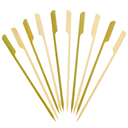 [100 Stück] 17,8 cm Bambus-Holz-Paddelspieße für Cocktails, Grillen, Vorspeisen, Obst und Sandwiches