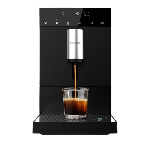 Cecotec Superautomatische Kompaktkaffeemaschine Cumbia Cremmaet Compact. 1350 W, 19 Balken und Thermoblock-System, 1,1 l Wassertank und 150 g Kaffee, Plug&Play, automatische Reinigung, Schwarz