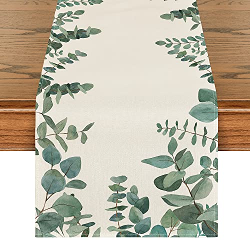 Artoid Mode Eukalyptus Sommer Tischläufer, Küche Esstisch Dekoration für drinnen und draußen Urlaub Party Wohnzimmer Dekor 40 x 100 cm