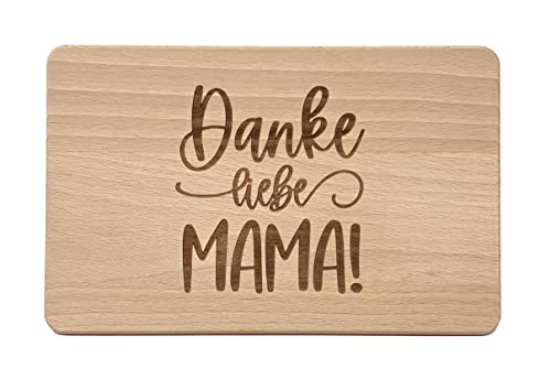 Muttertagsgeschenk Idee - Frühstücksbrettchen aus Holz mit hochwertiger Gravur für die Beste Mama (Danke liebe Mama) Einheitsgröße