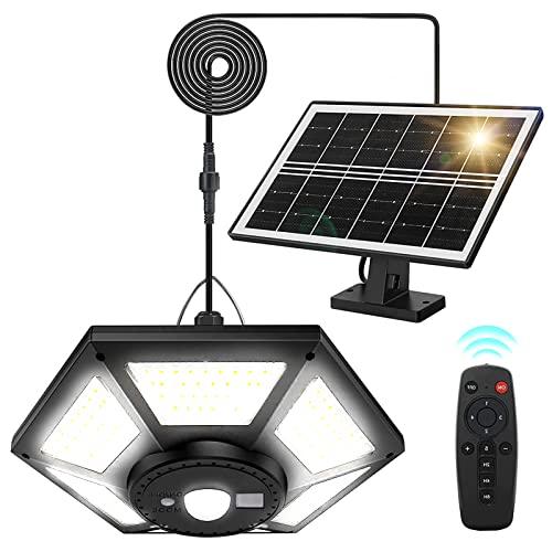 DAYTEE Solarlampen für Außen Solar Hängelampe für Außen & Innen,1000lm 180led Solar Lampe Outdoor Mit Bewegungsmelder Mit 5 Beleuchtungs Modi, Fernbedienung für Yard Garage Gazebo Porch