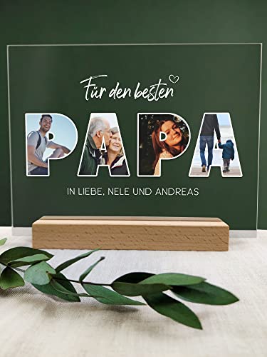 Vatertagsgeschenk Acryl Foto - Personalisierte, Familien Geschenk, Fotoalbum aus Glas, Fotogeschenke, Eigenes Foto, die schönsten Momente - Papa Geschenke