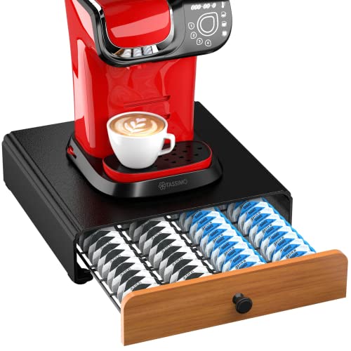 HFHOME 64 Kapsel kapselhalter für Tassimo Kapselschublade Schublade, Metall Kaffeekapselhalter Kapselspender Ständer Kaffee Kapselständer Schubladenablage Stapelständer