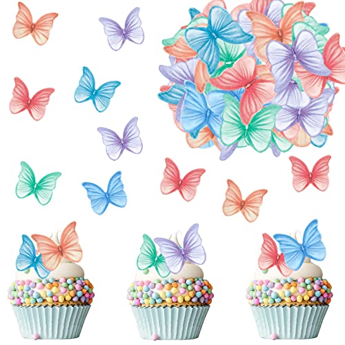Catelves 40 Stück Essbare Schmetterlinge für Torte, Deko Kuchen , Tortendeko Geburtstag Essbar