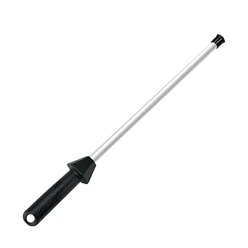 Sharpeak Gesamt 45 cm/Stangen 30 cm Keramik-Wetzstahl mit eingebauter Winkelführung und Anti-Bruch-Kappe, Keramik wetzstab Wetzstähle für messer, Schleifstab, Keramik Messerschärfer stab, Messerstahl