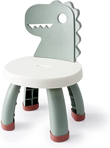 Balama Kinderstuhl aus Kunststoff, Dinosaurier, Grün, 25,3cm Sitzhöhe, für Drinnen und Draußen, BPA frei, Langlebig und Leicht