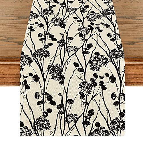 Artoid Mode Skizze Wildblumen Hochzeit Sommer Tischläufer, Herbst Saisonnal Küche Tisch Dekoration Drinnen Urlaub Party Dekor 40x140 cm