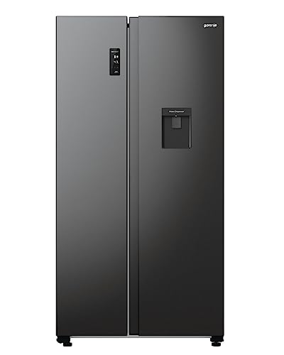 Gorenje NRR 9185 EABXLWD Side by Side Kühl-Gefrierkombination, Made in Europe, EEK E, NoFrostPlus, Inverter-Kompressor, Crisp Zone, ConvertActive Zone, FastFreeze, 178,6 cm, schwarz