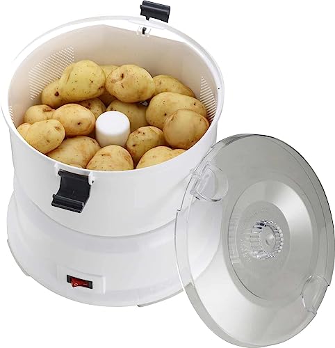EPIQ 80001214 Kartoffelschälmaschine, 1kg, elektrischer Kartoffelschäler, Kartoffel, Schälmaschine, Kunststoff, Weiss