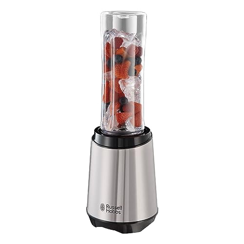 Russell Hobbs Mixer - Standmixer & Smoothie Maker to go [23.500 U/min Power-Motor] inkl. 1x Mixbehälter 600ml (BPA-frei, spülmaschinen- & bruchfest inkl. Deckel) Zerkleinerer, Edelstahl, 23472-56