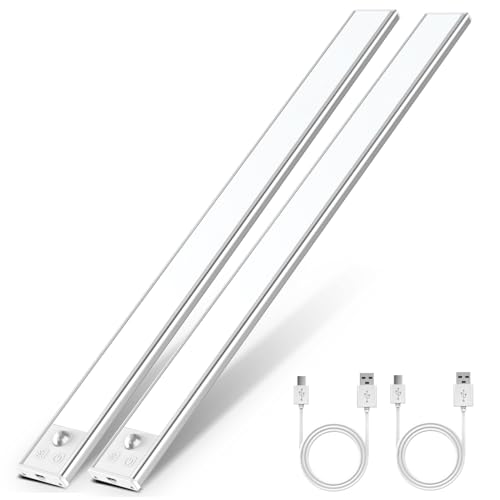 Unterbauleuchte Küche Led Schrankbeleuchtung mit Bewegungssensor 41CM 2500 mAh USB Aufladbar dimmbar Schrankleucht LED Sensor Licht stufenlose Nachtlicht für Küche, Badezimmer, Schlafzimmer 2 Stück