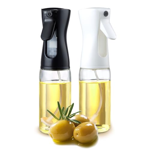 Bestdin Öl Sprühflasche, 2 Stück Ölsprüher für Kochen Air Fryer, 250 ml Olsprüher für Speiseöl, Food-Grade Olivenöl spray, BBQ, Salat, Backen, Braten verwendet.