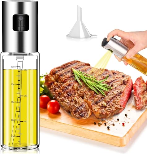 NORBASE Ölsprüher Öl Sprühflasche Ölspray zum Speiseöl Kochen Heißluftfritteuse, Glas, 100ml