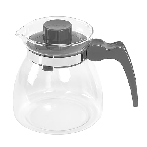 Wenco Premium Glas-Kaffeekanne/Teekanne mit Kunststoff-Deckel, 1 l, Transparent