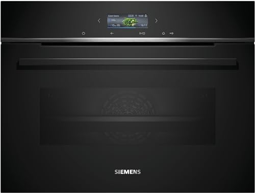 Siemens CB774G1B1, iQ700 Smarter Einbau-Kompaktbackofen, 60 x 45 cm, Made in Germany, Schwarz, activeClean Pyrolyse & humidClean Hydrolyse, Air Fry, Automatikprogramme, Farbiger Touchscreen
