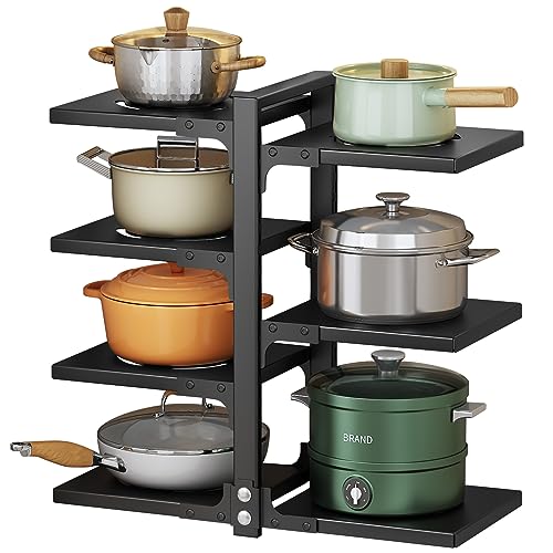 YANYYGu Töpfe und Pfannen Organizer für Schrank, Heavy Duty Topf Pfanne Rack unter Spüle Organizer und Aufbewahrung, Kitchen Cabinet Organizer mit 7 Verstellbaren Ebenen