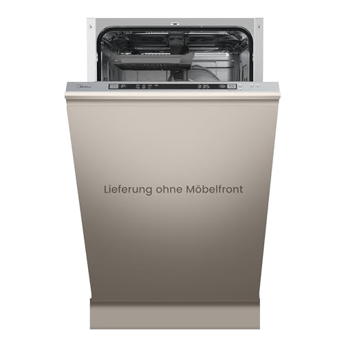 Midea SV 5.14K10C Geschirrspüler Vollintegriert 45cm, 10 Maßgedecke, Spülmaschine Unterbaufähig mit WIFI, 8 Programme, 44 dB, Automatische Türöffnung, 0-24H Startverzögerung, Inox