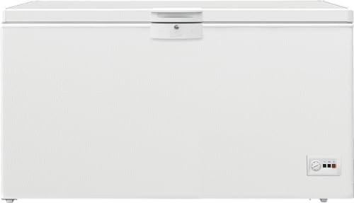 Beko HSM46740 Gefriertruhe groß, 451 l Nutzvolumen, 3 Gefrierkörbe, Temperaturalarm, abschließbar, Innenbeleuchtung, 36 db(A), Weiß