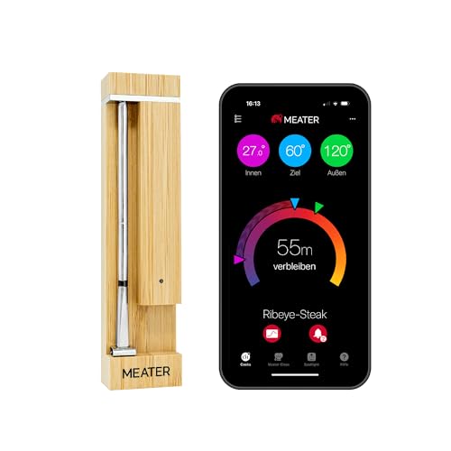 [Neu] MEATER 2 Plus: Das Smarte Fleischthermometer der Nächsten Generation, Hitzebeständig bis 550°C, Hohe Reichweite, 100% Wasserdicht, Multi-Sensor Technologie, für Küche und Grill