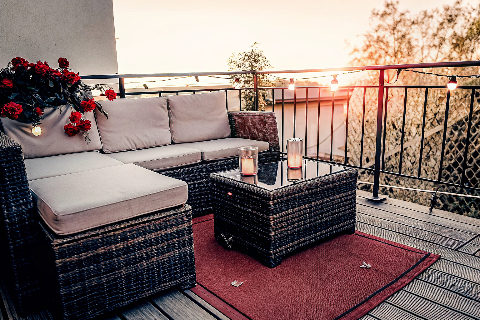 Polyrattan Balkonmöbel-Set