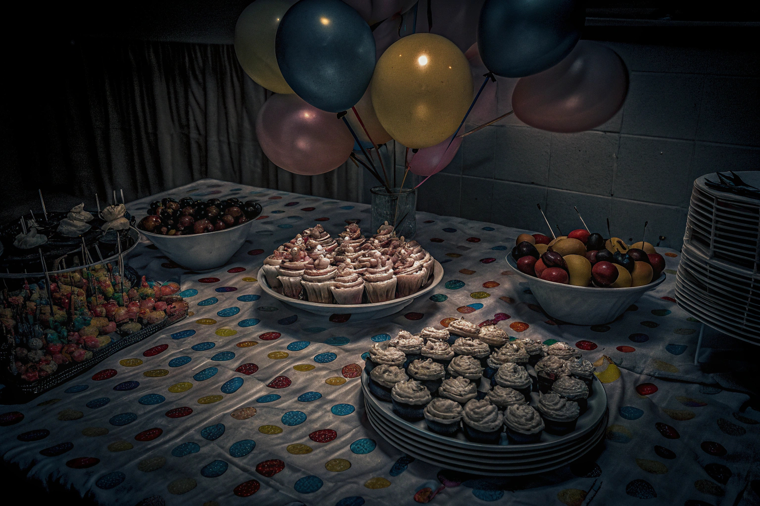 Kindergeburtstagstisch mit Snacks