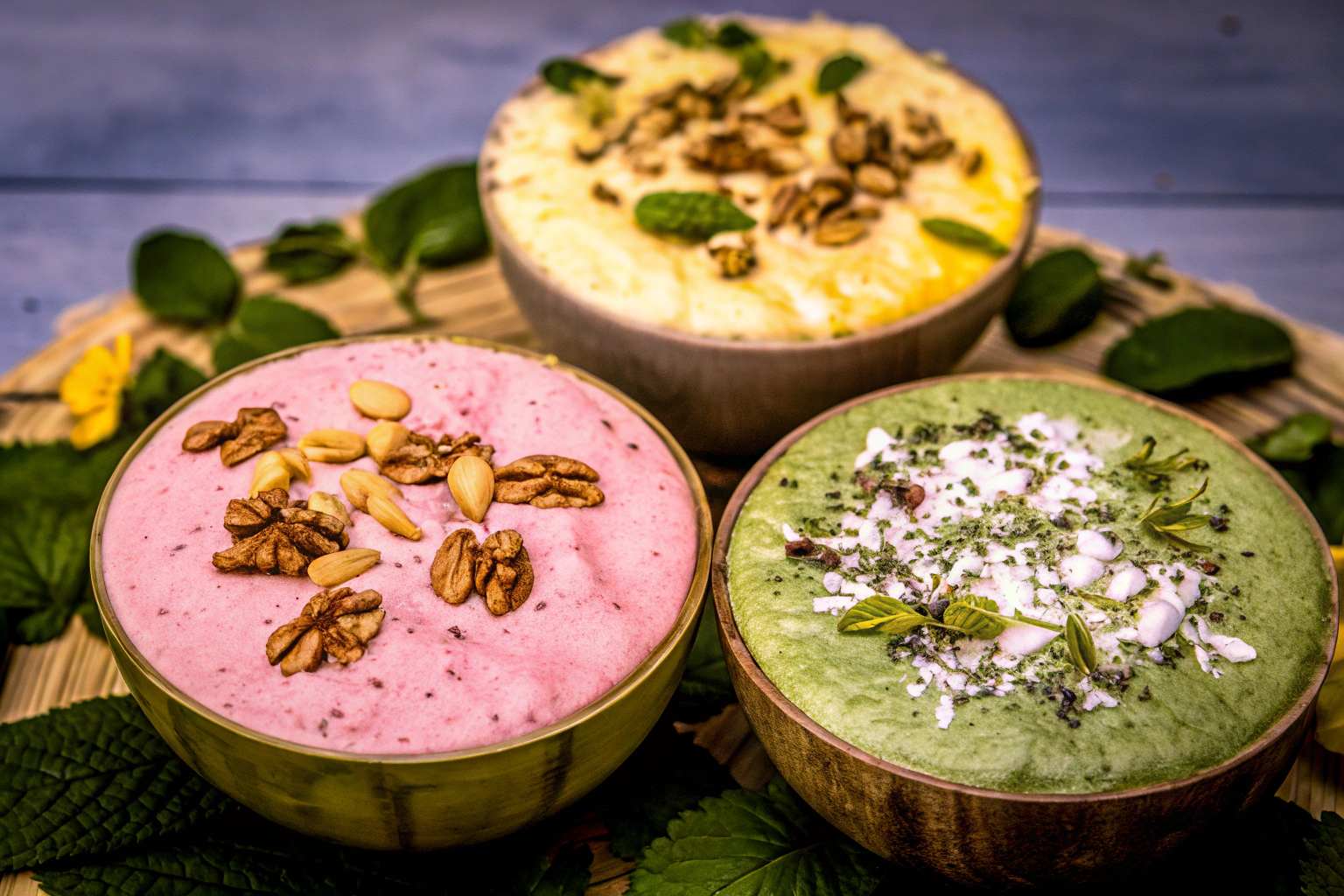 Smoothie-Bowls mit Nüssen