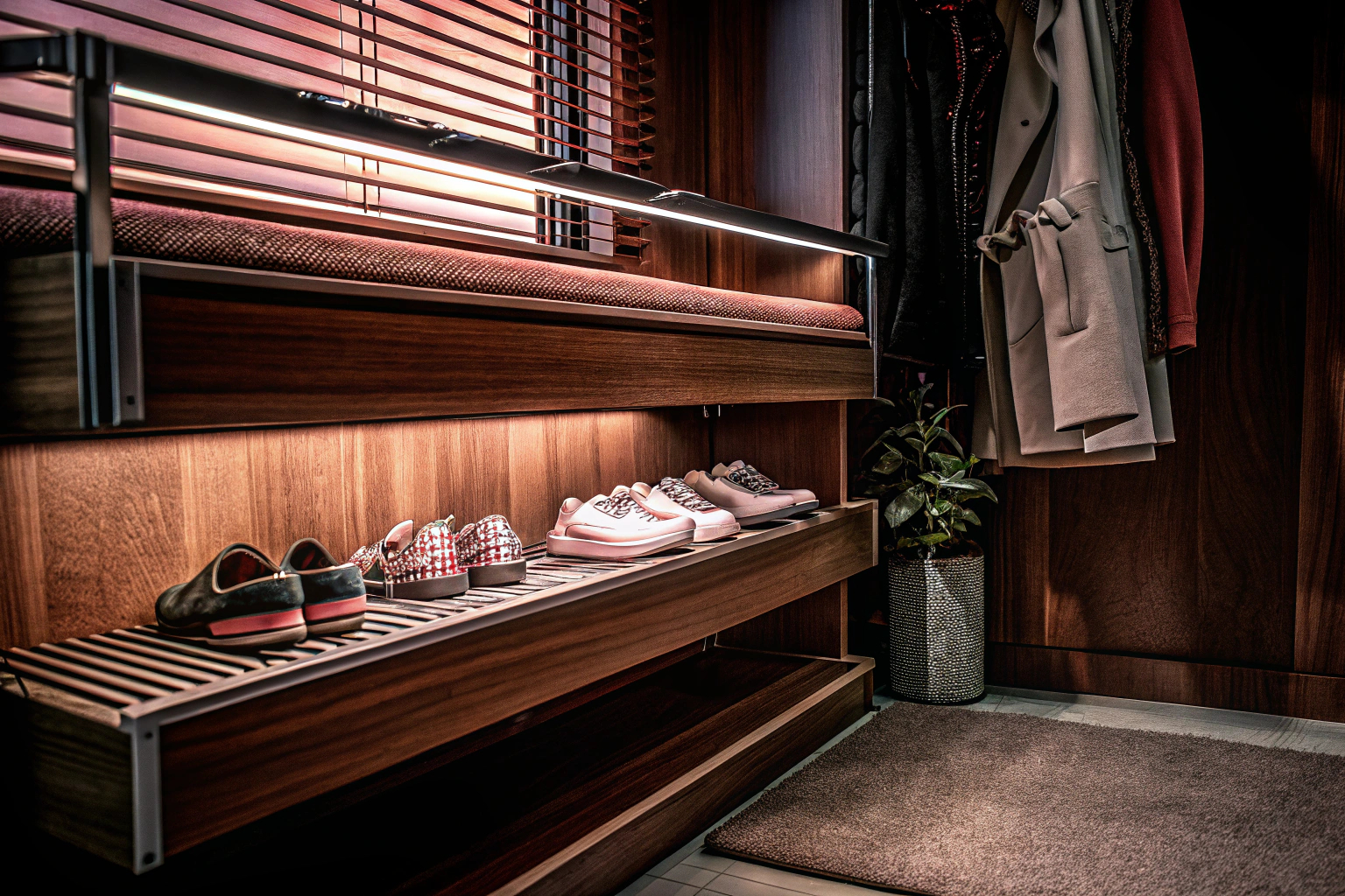 Moderne Schuhbank im Eingangsbereich