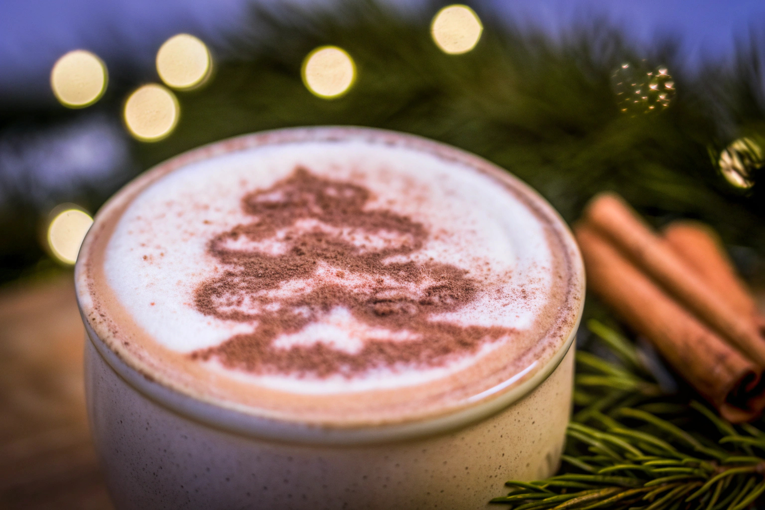Cappuccino mit Zimt und Muster