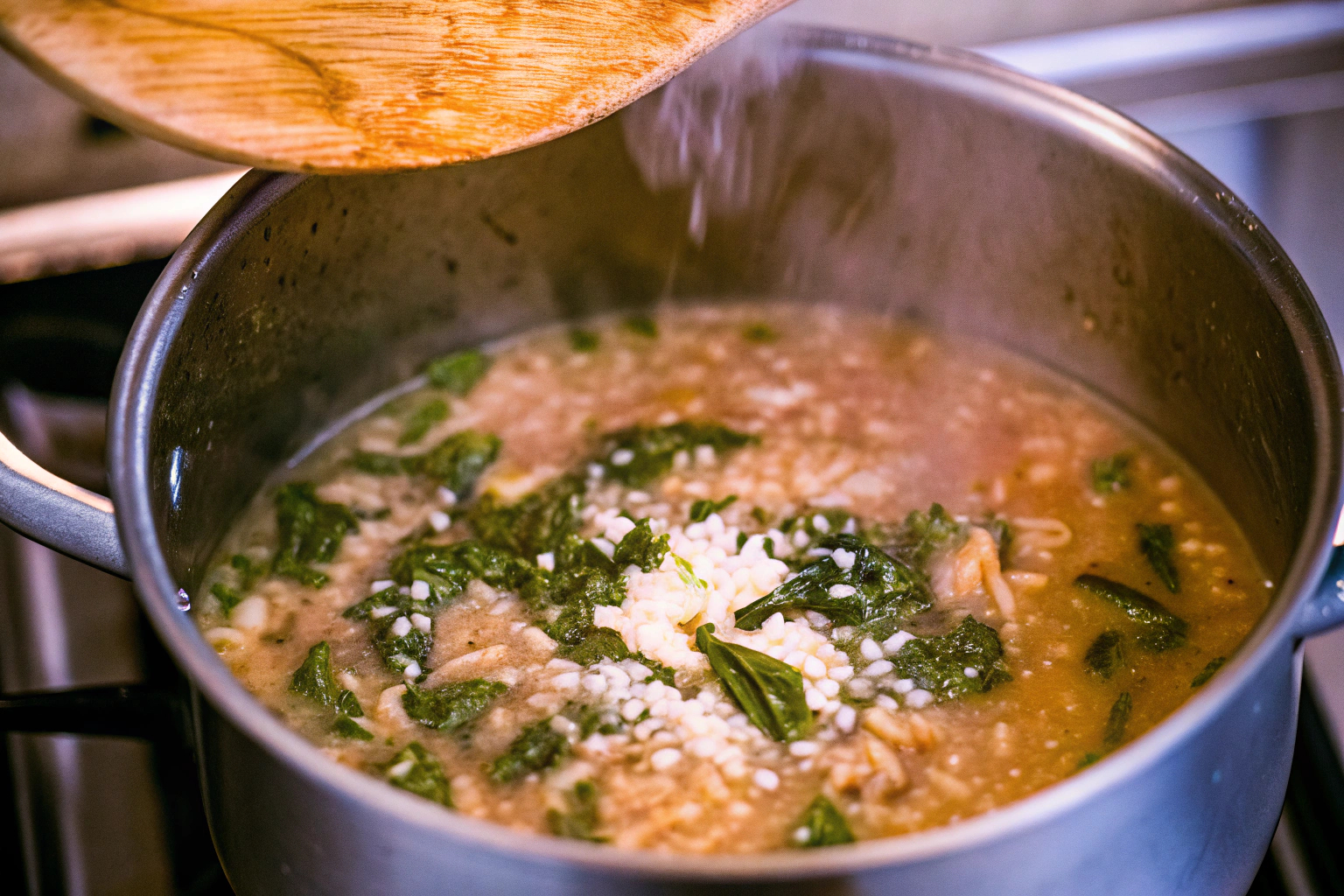 Risotto Zubereitung auf dem Herd