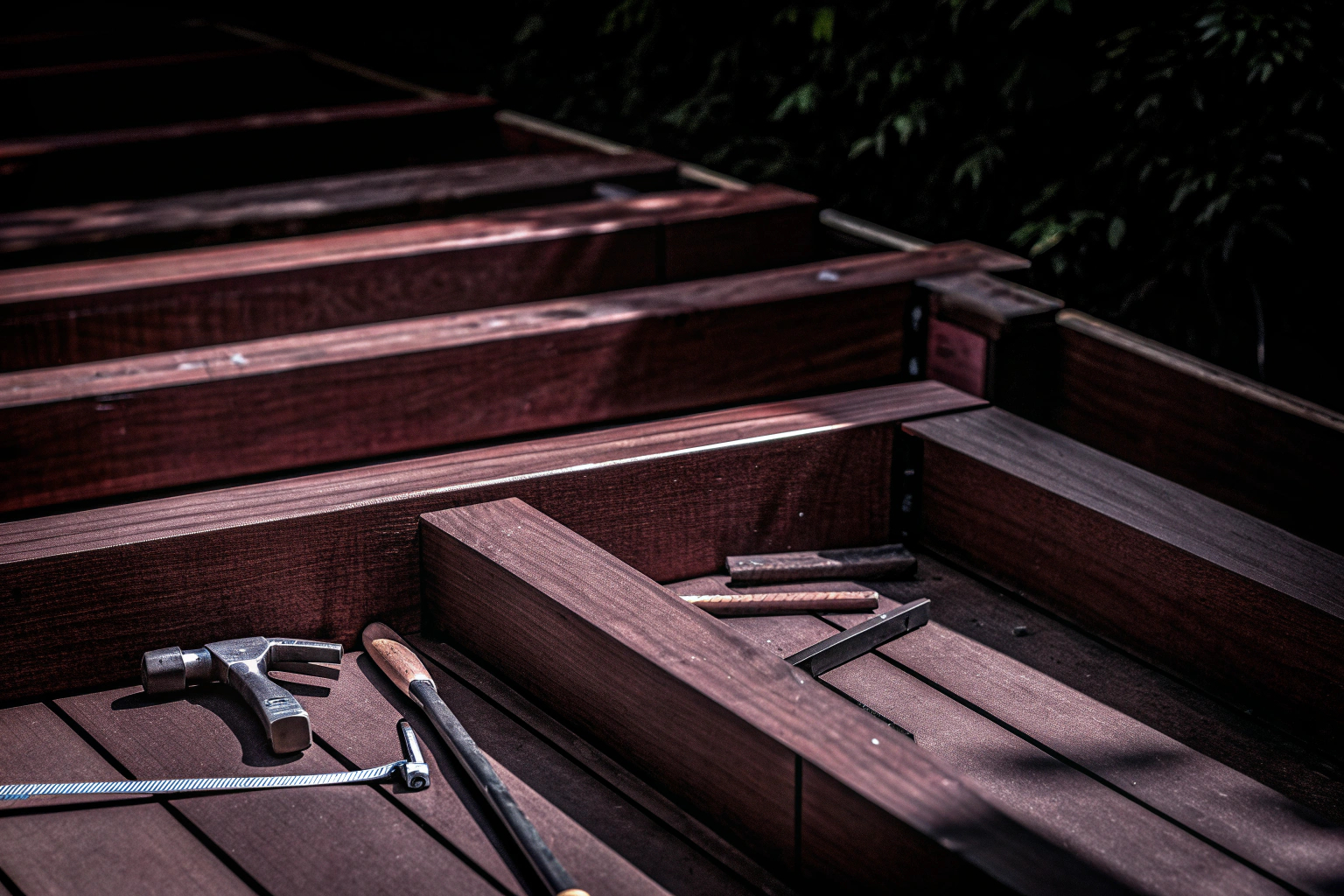 Terrassenbau Holz Werkzeug Zubehör