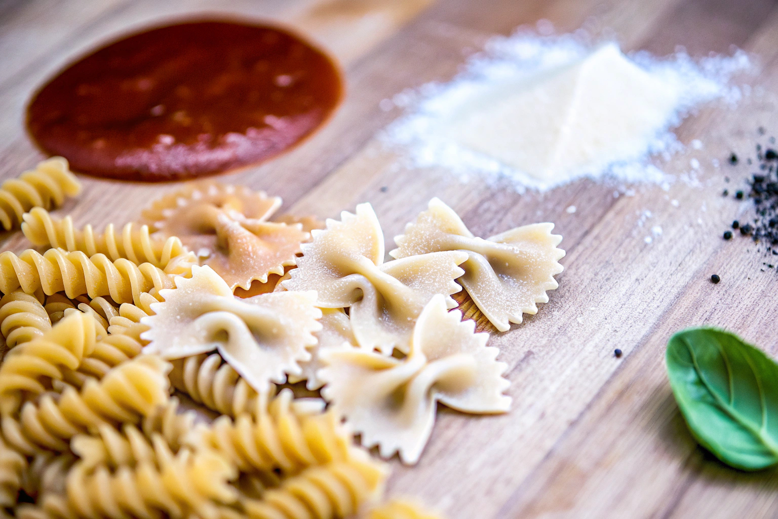 Verschiedene Pastaformen