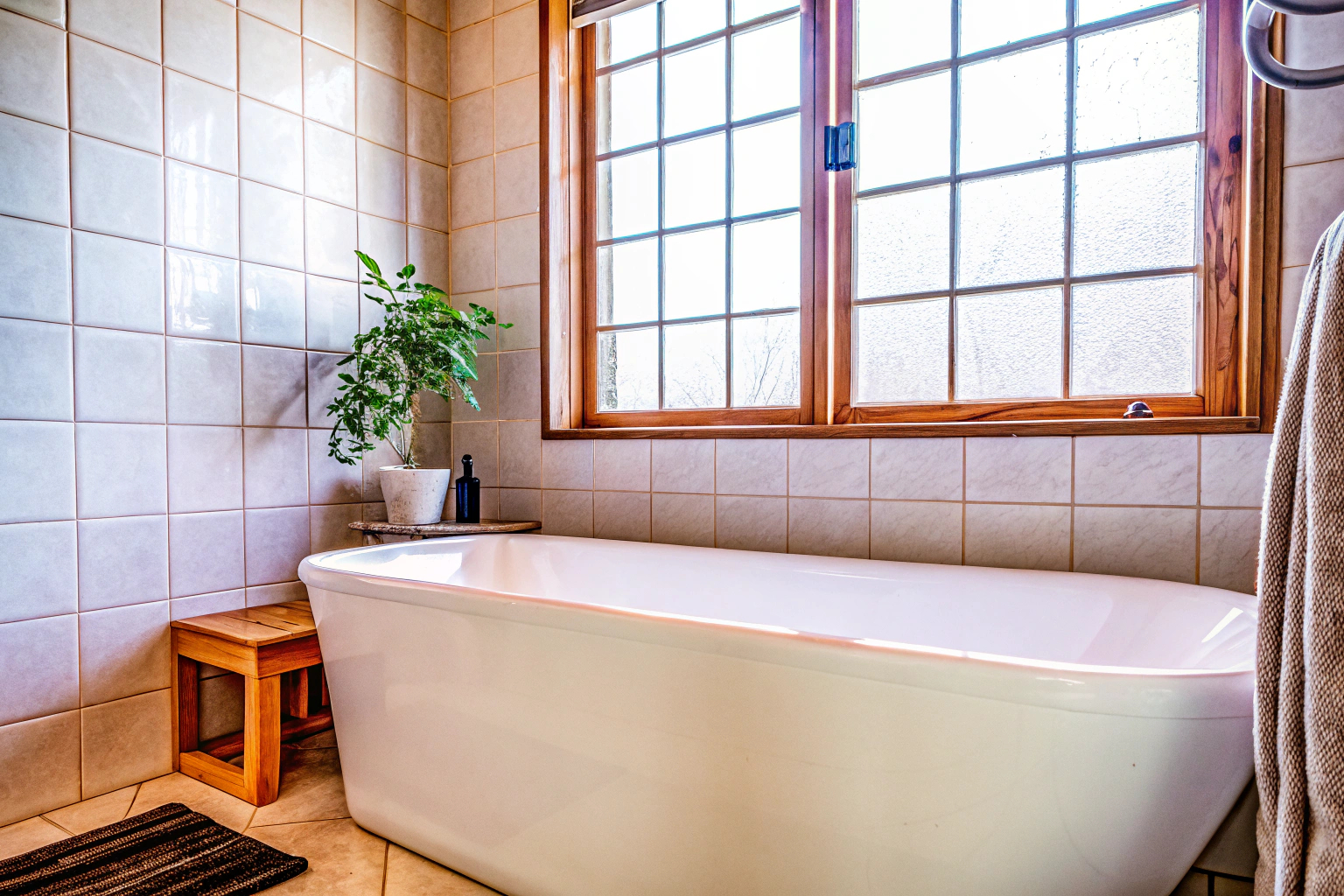Aufgeräumtes minimalistisches Badezimmer